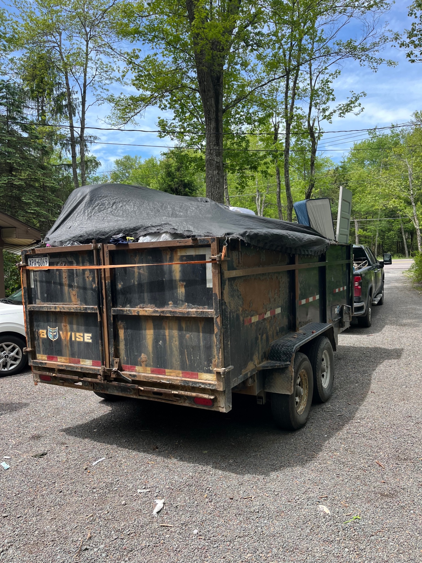Anytime Junk Removal loaded dump trailer ready to haul junk in the Lehigh Valley